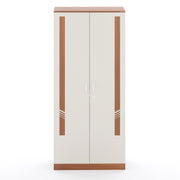 Andrie 2 Door Wardrobe with Drawer |Walnut & White