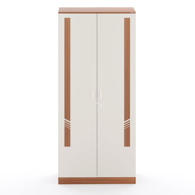 Andrie 2 Door Wardrobe with Drawer |Walnut & White