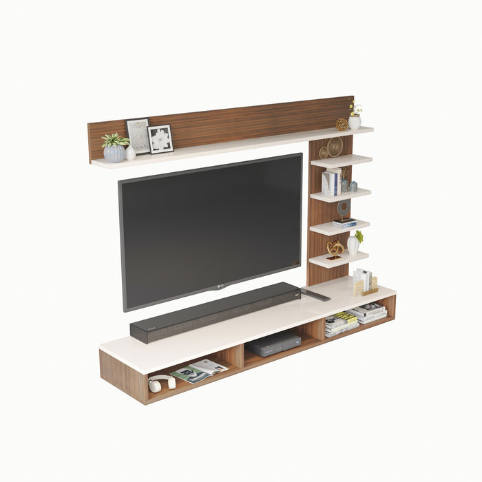 Primax Plus tv Unit Standard, Ideal for Up to 32" |Walnut & Frosty