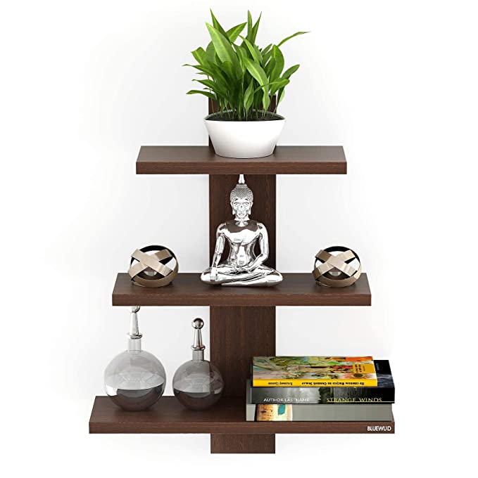 Phelix Engineered Wood Tree Shape Multipurpose Wall Shelf, Display Rack