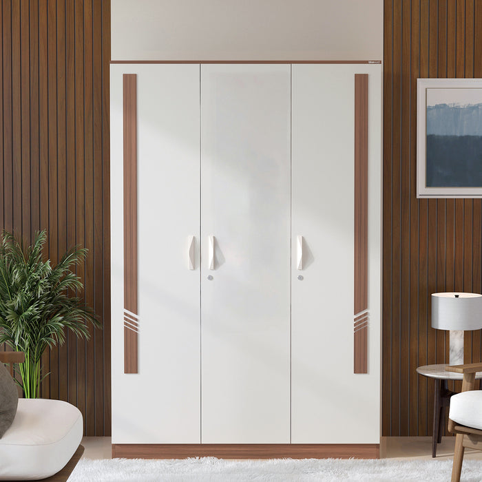 Andrie Engineered Wood 3 Door Wardrobe with Drawer