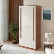 Andrie 2 Door Wardrobe with Drawer |Walnut & White