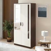 Andrie 2 Door Wardrobe with Mirror and Drawer |Wenge