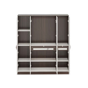 Andrie 4 Door Wardrobe with Mirror & Drawer |Wenge & Frosty White