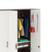 Andrie 4 Door Wardrobe with Mirror & Drawer |Wenge & Frosty White