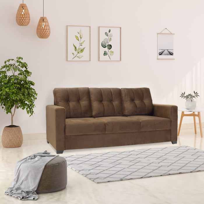 Denise Velvet Fabric 3 Seater Sofa