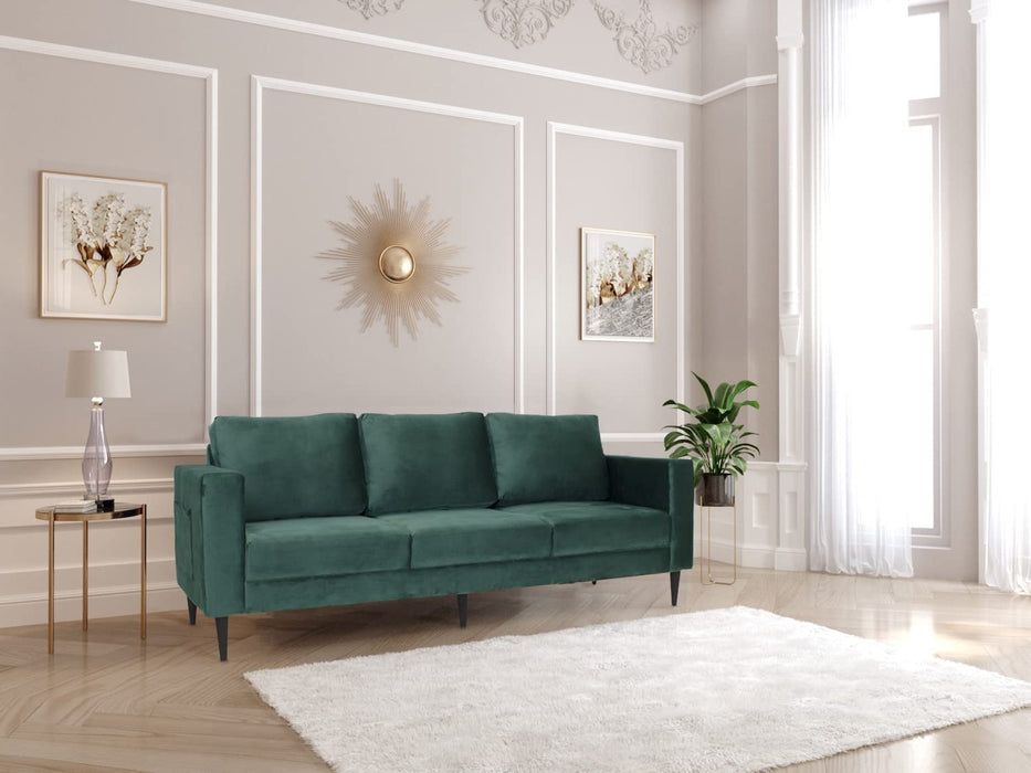 Bernard Velvet Fabric 3 Seater Sofa