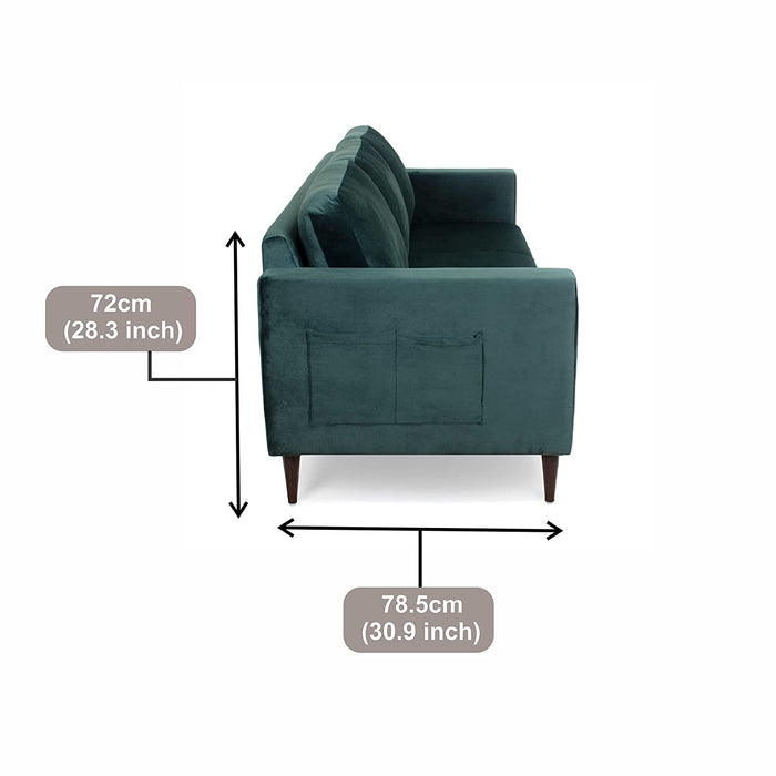 Bernard Velvet Fabric 3 Seater Sofa