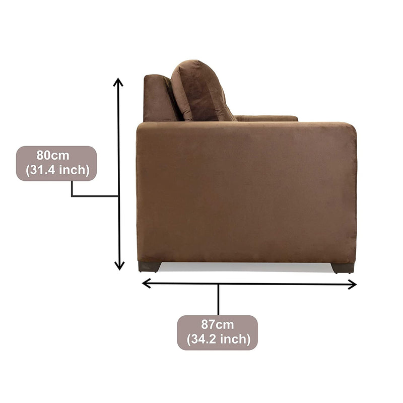 Denise Velvet Fabric 3 Seater Sofa