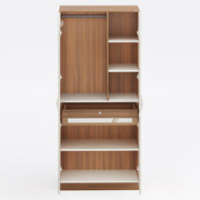 Andrie 2 Door Wardrobe with Drawer |Walnut & White