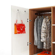 Andrie 2 Door Wardrobe with Drawer |Walnut & White