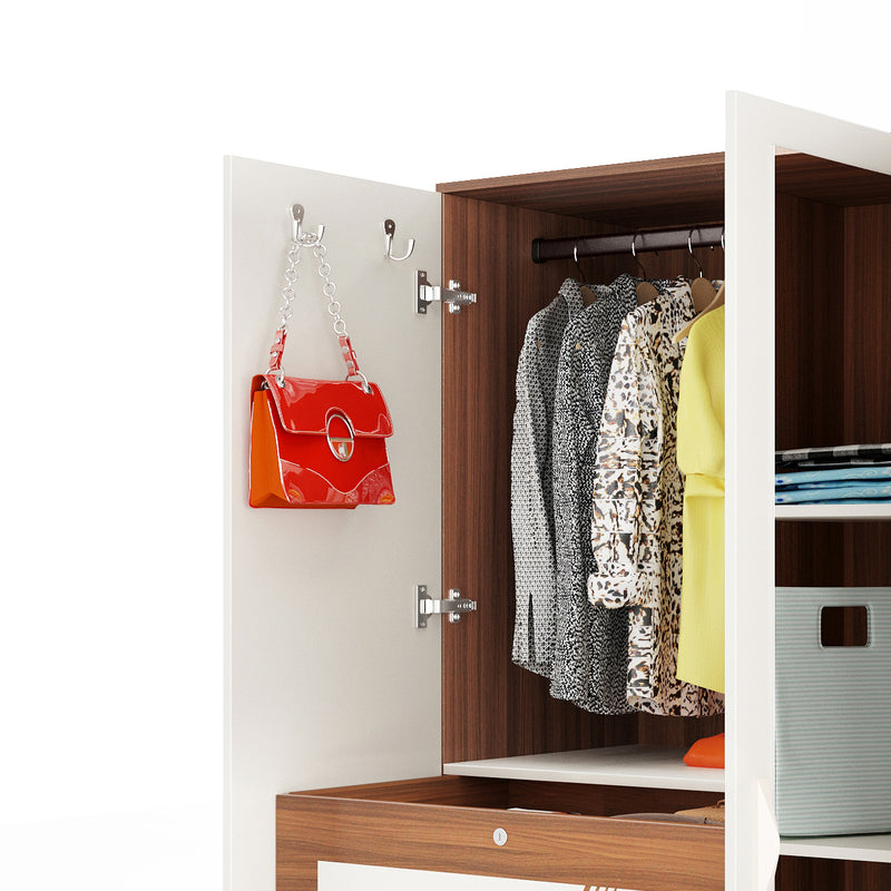 Andrie Engineered Wood 3 Door Wardrobe with Drawer