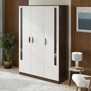 Andrie 3 Door Wardrobe with Drawer |Wenge & Frosty White