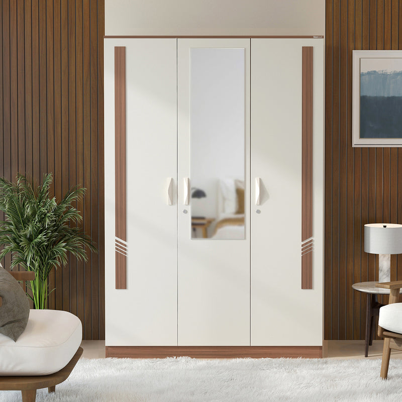 Andrie 3 Door Wardrobe with Mirror and Drawer